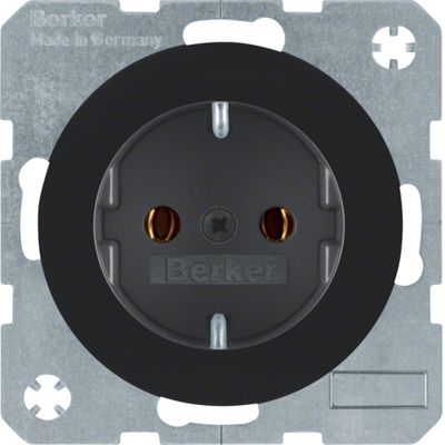 Berker 41432045 wandcontactdoos randaarde schroef R1-R3 zwart