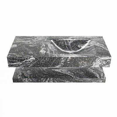 MONDIAZ ALAN-DLUX 100cm planchet Lava. Vrijhangende wastafel CLOUD rechts 1 kraangat, kleur Lava.