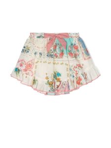 ZIMMERMANN Kids minijupe volantée à fleurs - Tons neutres