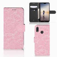 Huawei P20 Lite Hoesje White Flowers Huawei P20 Lite Hoesje White Flowers