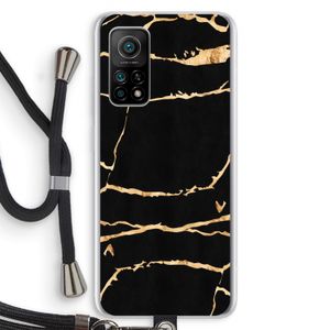 Gouden marmer: Xiaomi Mi 10T 5G Transparant Hoesje met koord