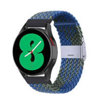 Braided nylon bandje - Groen / blauw - Huawei Watch GT 2 Pro / GT 3 Pro - 46mm - thumbnail
