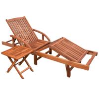 Ligbed met tafel massief acaciahout - thumbnail