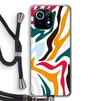 Colored Zebra: Xiaomi Mi 11 Transparant Hoesje met koord