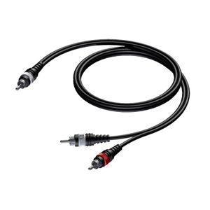 Procab CAB725/1.5 Verloopkabel 1x RCA male naar 2x RCA male 150cm