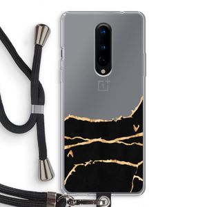 Gouden marmer: OnePlus 8 Transparant Hoesje met koord
