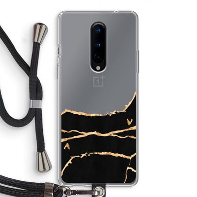 Gouden marmer: OnePlus 8 Transparant Hoesje met koord