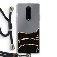 Gouden marmer: OnePlus 8 Transparant Hoesje met koord