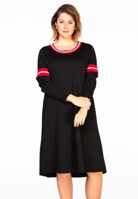 Yoek Jurk met strepen | Zwart | Maat XL