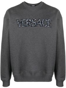 Versace sweat en coton à patch logo - Gris