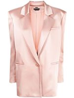 alice + olivia blazer boutonné à fini satiné - Rose