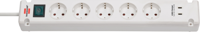 Brennenstuhl Bremounta stekkerdoos met 2 USB C-laadcontactdozen | 5-voudig | Wit | 3m H05VV-F 3G1,5 - 1150660425