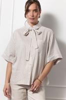 Carmen stripe blouse - latte/off white - 12813