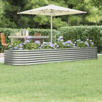 Plantenbak 296x80x36 cm gegalvaniseerd staal zilverkleurig