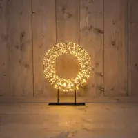 Anna's Collection LED krans op voet 800 lampjes flash metaal 28 x 6cm, classic warm