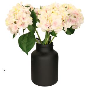 Kunstbloemen boeket Hortensias - 8 stelen - lichtroze - 51 cm - Kunst zijdebloemen