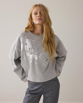 Summum Jersey Embellished Sweat 3s5219-30656 Sweater 825 Mid Grey