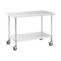RVS tafel met wielen - PREMIUM - 60 x 120 cm - 158 kg - Royal Catering