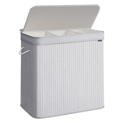 Wasmand met afneembaar deksel en machinewasbaar, Duif grijs / 150 L