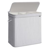 Wasmand met afneembaar deksel en machinewasbaar, Duif grijs / 150 L