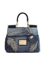 Dolce & Gabbana petit sac à main Sicily Soft en jean patchwork - Bleu Dolce & Gabbana petit sac à main Sicily Soft en jean patchwork - Bleu