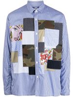 Junya Watanabe MAN chemise patchwork à carreaux - Bleu