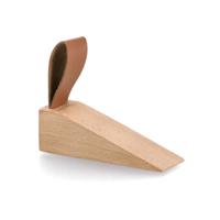 Deurstopper/wig - hout/kunststof - bruin - 11 x 4 x 3 cm - bescherming