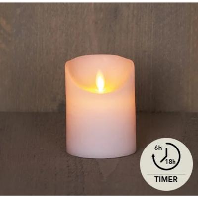 LED Rustiek stompkaars wit 7,5x10cm