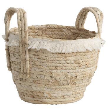 Mand Pablo S - naturel - stro - 27xØ24 cm - Leen Bakker