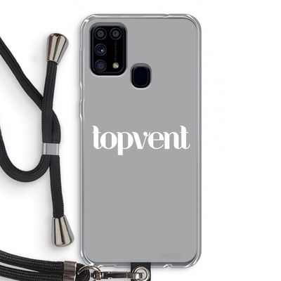 Topvent Grijs Wit: Samsung Galaxy M31 Transparant Hoesje met koord