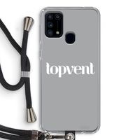 Topvent Grijs Wit: Samsung Galaxy M31 Transparant Hoesje met koord