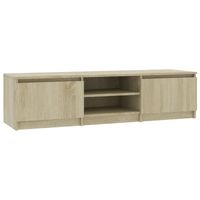 The Living Store TV-meubel Classic - 140x40x35.5 cm - eikenhout - 2 deuren - 2 open vakken