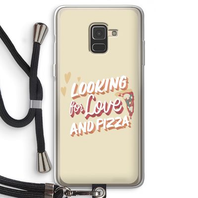 Pizza is the answer: Samsung Galaxy A8 (2018) Transparant Hoesje met koord