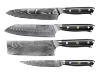 Blackwell Messenset (Koksmes + Santokumes + Nakirimes + Officemes) - Japanse stijl - 67 lagen damaststaal - VG10 - 4-delig Blackwell Messenset (Koksmes + Santokumes + Nakirimes + Officemes) - Japanse stijl - 67 lagen damaststaal - VG10 - 4-delig