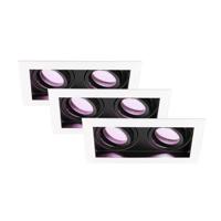 HOFTRONIC SMART Set van 3 Durham Inbouwspots Dubbel Wit - GU10 - 4,5 Watt 350 lumen - RGB + WW - Wifi + BLE - Kantelbaar - IP20 - Rechthoek HOFTRONIC SMART Set van 3 Durham Inbouwspots Dubbel Wit - GU10 - 4,5 Watt 350 lumen - RGB + WW - Wifi + BLE - Kantelbaar - IP20 - Rechthoek