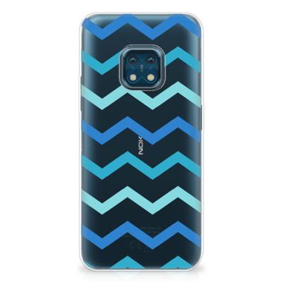Nokia XR20 | TPU bumper | Zigzag Blauw
