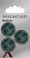 Milward Glans Knoop Turquoise 22mm (3 stuks)