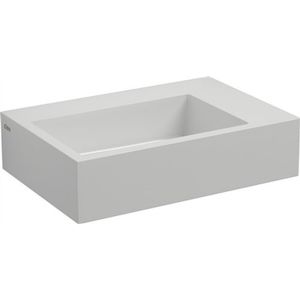 Fontein Clou Flush 2 Plus 42.5x29x10.5cm Mineraal Marmer Glans Wit (Met Voorbewerkt Kraangat Rechts)