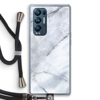 Witte marmer: Oppo Find X3 Neo Transparant Hoesje met koord