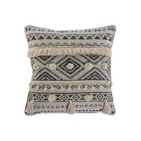 Kussen Home ESPRIT Wit Zwart Boho 45 x 8 x 45 cm