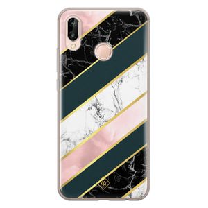 Huawei P20 Lite siliconen hoesje - Marble stripes