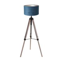 Steinhauer Tripod vloerlampTriek met blauwe kap - 4102ZW