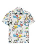 Stella McCartney Kids chemise en coton à imprimé requin - Blanc