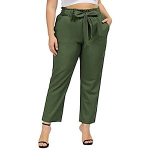 dames chino's grote maten curve broek broek volledige lengte mode streetwear straat dagelijks claret lake blauw xl 2xl herfst winter Lightinthebox