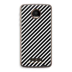 Strepen zwart-wit: Motorola Moto Z Force Transparant Hoesje