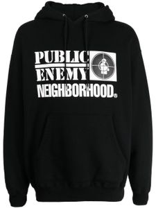 Neighborhood x Public Enemy hoodie à logo imprimé - Noir