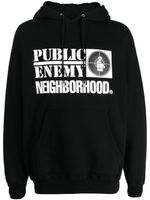 Neighborhood x Public Enemy hoodie à logo imprimé - Noir - thumbnail