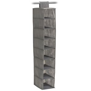 Kast organizer - hangend - 8 vakken - 18 x 30 x 105 cm - grijs