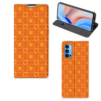 OPPO Reno4 Pro 5G Hoesje met Magneet Batik Oranje - thumbnail