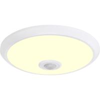 LED Plafondlamp met Sensor + Dag en Nacht Sensor - Kozolux Crimpy - 20W 1500lm - Warm Wit 3000K - Opbouw - Rond - Wit - thumbnail